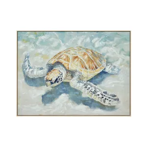 Turtle Tides Hand-painted Coastal Canvas Wall Art