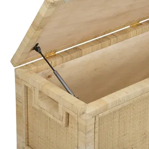 Tan Wood Storage Trunk