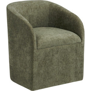 Set Of Two Green Upholstered Dining Chairs