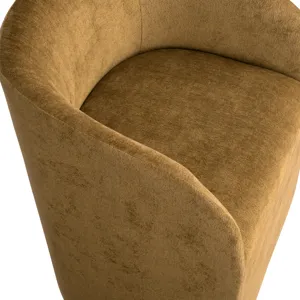 Set Of Two Yellow Upholstered Dining Chairs
