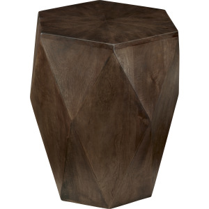 Brown Solid Wood Hexagonal Accent/end Table