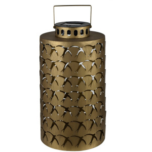 Metal Led Lantern With Cutout Design