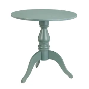 Turquoise Painted Round Accent End Table