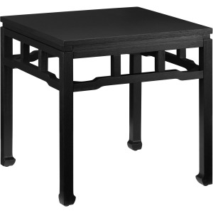 Square Black Wooden Accent End Table