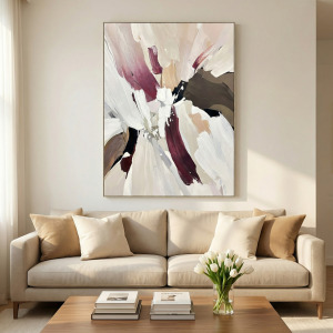 Wine & Willow Abstract Hand-painted Framed Canvas Wall Art