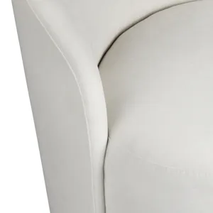 Set Of 2 White Upholstered Dining Chairs With Castors