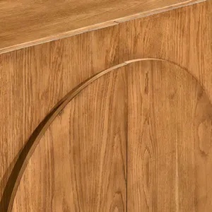 82 In. Brown Natural Wood Grain 2 Door 3 Shelf Etagere/bookcase