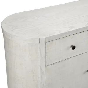 W White Oval Two Door Two Drawer Fireplace Sideboard