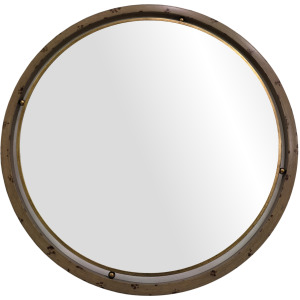 Timber Round Rustic Industrial Wall Mirror