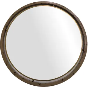 Timber Round Rustic Industrial Wall Mirror