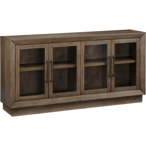 W Brown Wooden Four-door Credenza Sideboard