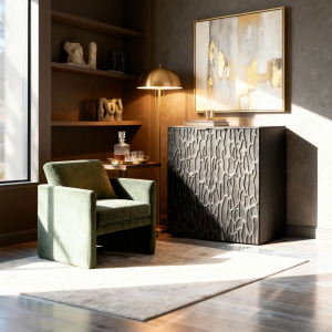 2-door Black Wine/bar Cabinet