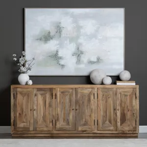 Green Serenity Abstract Framed Canvas Wall Art