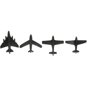 Cleared For Takeoff 4-piece Metal Airplane Wall Art Set