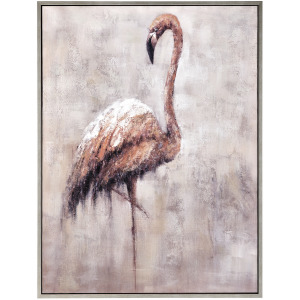 Single Flamingle Flamingo Framed Canvas Wall Art