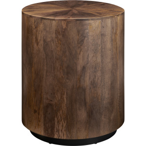 Brown Solid Wood Round Accent End Table