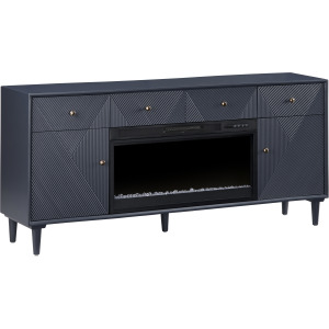 Navy Sideboard/credenza With Fireplace Insert