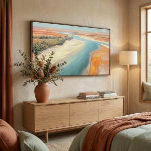 Heat Waves Landscape Framed Canvas Wall Art