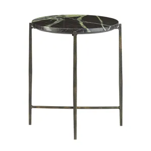 Round Green Marble Accent/end Table