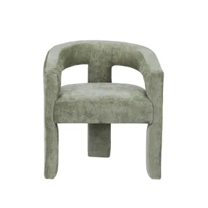 Set Of 2 Green Upholstered Dining/arm Chair