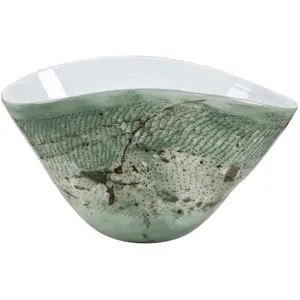 Sweeney Large Decorative Green Glass Bowl
