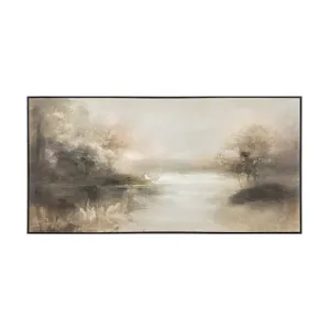 Quiet Clearing Rustic Mist Framed Canvas Wall Art