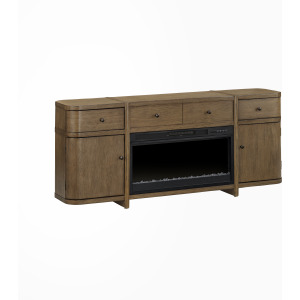 W Brown Wooden Two Door Two Drawer Fireplace Sideboard