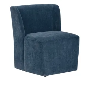 Set Of 2 Blue Upholstered Dining Chair
