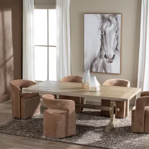 Set Of 2 Rust Upholstered Dining Chairs