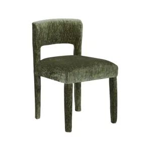 Set Of 2 Green Upholstered Dining Side Chairs