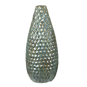 Large Novelle Textured Green Ceramic Vase