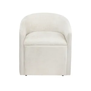 Set Of 2 White Upholstered Dining Chairs