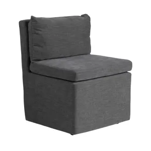Set Of 2 Charcoal Upholstered Dining Chair With Castors