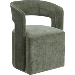 Set Of 2 Green Upholstered Dining Chairs
