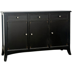 3-door, 3-drawer Black Sideboard/credenza