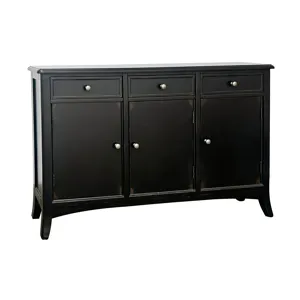 3-door, 3-drawer Black Sideboard/credenza