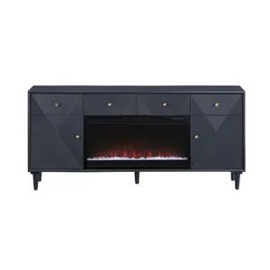 Navy Sideboard/credenza With Fireplace Insert