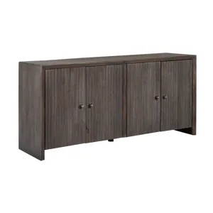 Brown 4 Door Solid Wood Media Credenza/sideboard