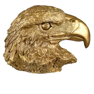Gold Eagle Head Sculpture