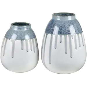 Cluett Blue Ceramic Vase Set Of 2