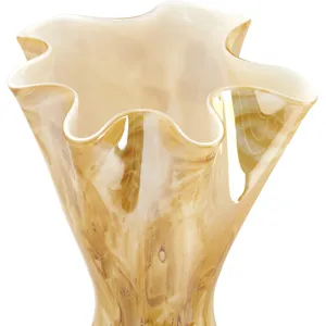 Elijah Small Yellow Swirl Glass Vase