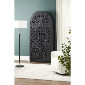 2-door Black Tall Accent Cabinet