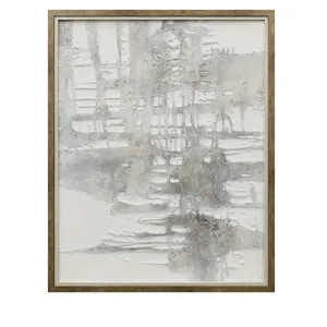 Etched In Time Textured Abstract Framed Canvas Wall Art