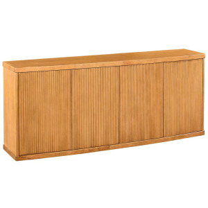 80 In. Tan Wood Grain 4-door Media Credenza/sideboard