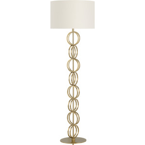 Metal Floor Lamp With Linen Oat Shade