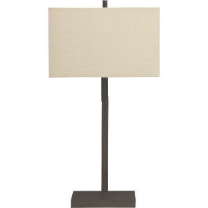 Metal Table Lamp With Oat Linen Shade