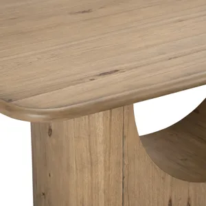 W Rectangular Tan Wooden Dining Table