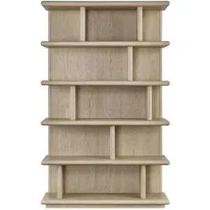 84.5 In. Cream Wooden Five Shelf Etagere/bookcase