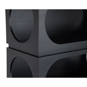 Black Wooden 5 Shelf Etagere Bookcase