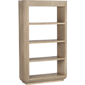Brown Wooden Four Shelf Etagere Bookcase